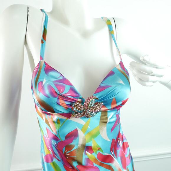 Vintage Cache Size 4 Gown Formal Maxi Dress Silk Y2K Fairy Hoco Glam Baddie Prom - Picture 2 of 16